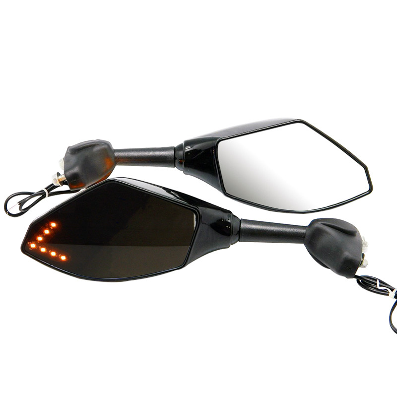 MOTORCYCLE SIDE MIRRORS WITH LED TURN SIGNALS FOR KAWASAKI NINJA EX650R ZX6R US
