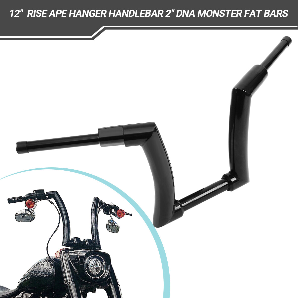 For Harley Touring 12″ 14″ 16″ Rise APE Hanger Handlebar 2″ DNA Monster Fat Bars