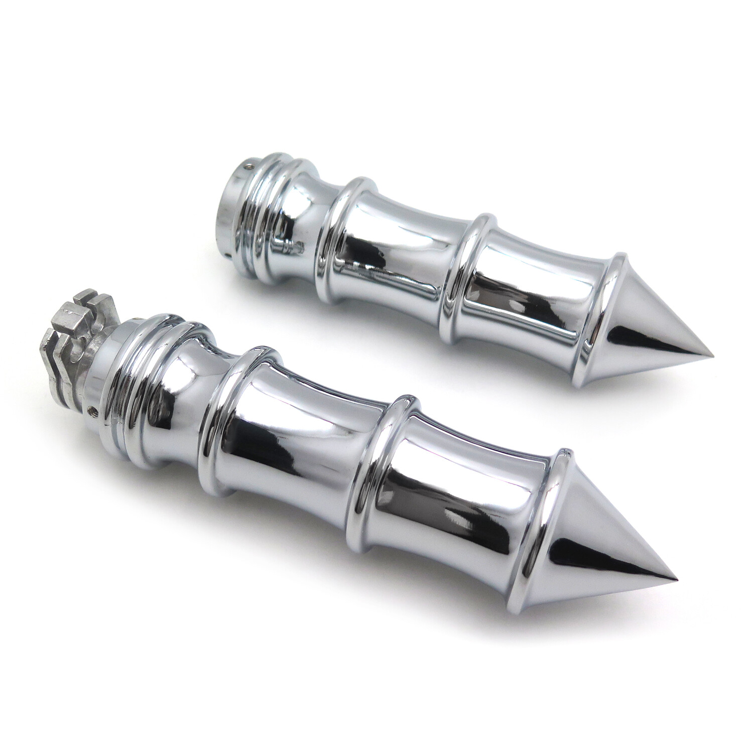 Chrome Skeleton Spike 22mm 7/8″ Hand Grips For Motorcycles w/ 22mm handlebars