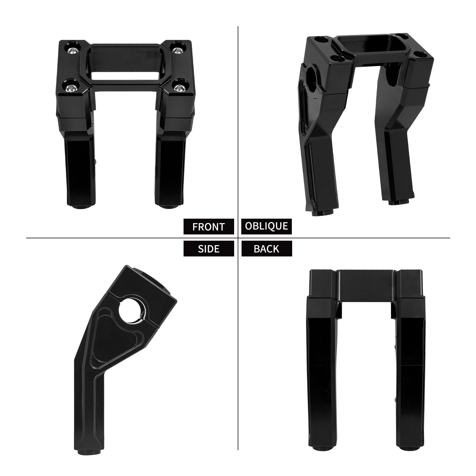 Black 6″ Riser Clamp Kit 1″ Handlebar fIT For Harley Low Rider ST FXST 2018-2023