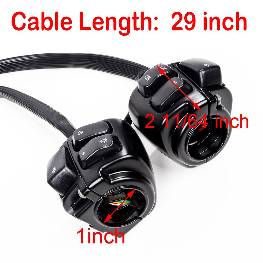 Combo Motorcycle 1″ Handlebar Hand Grip + Switch Controls + Clutch Brake Levers
