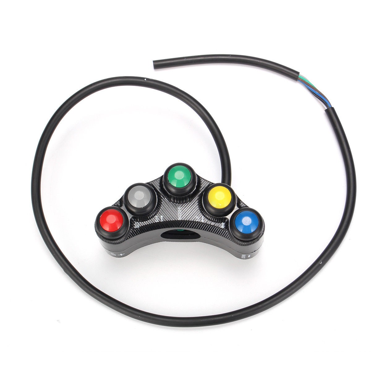 Black Universal Motorcycle Race Bike Handlebar Switches Assembly 7 Button Array