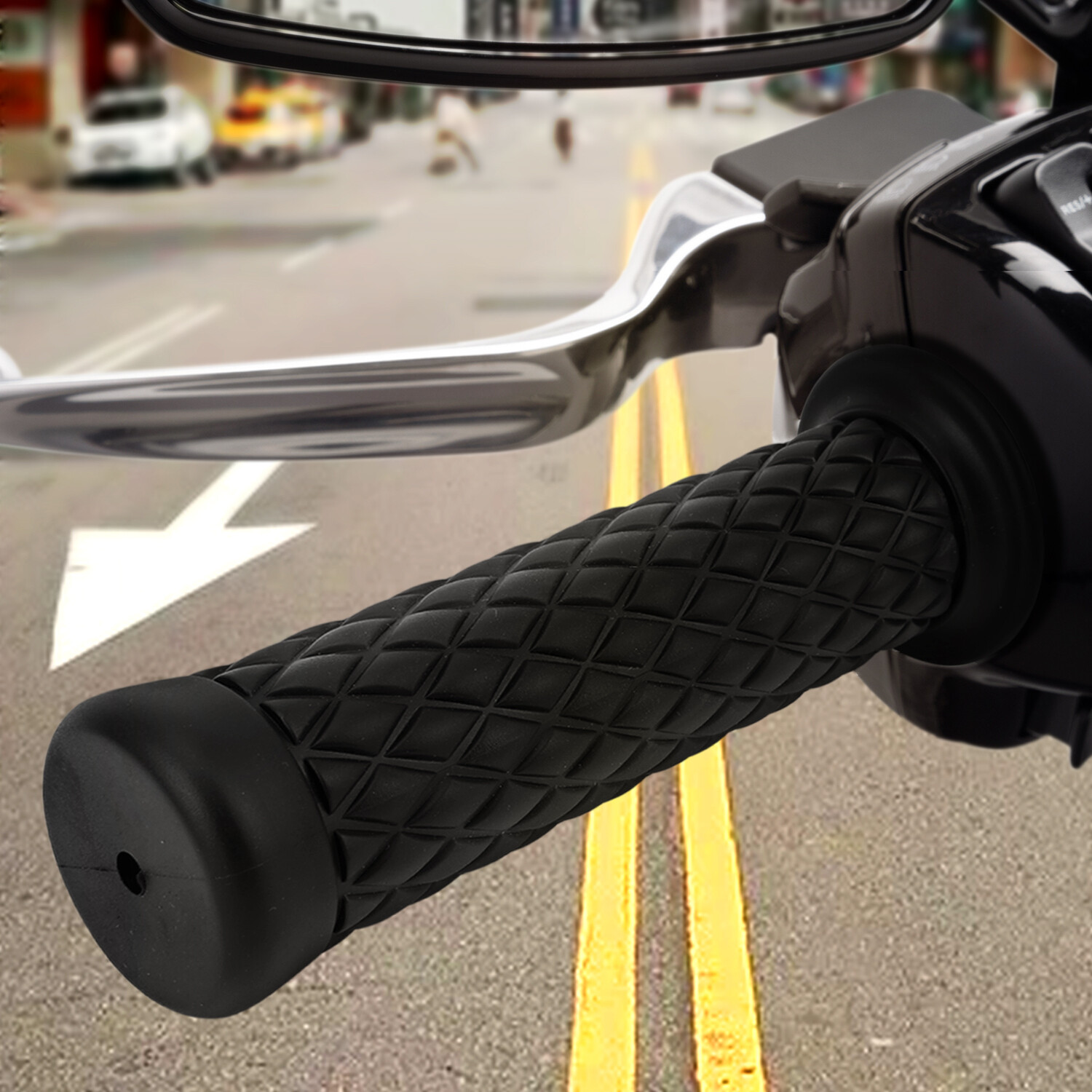 Motorcycle 7/8″ Hand Grips Soft Rubber Gel Handle Bar ATV Scooter Pit Dirt Bike