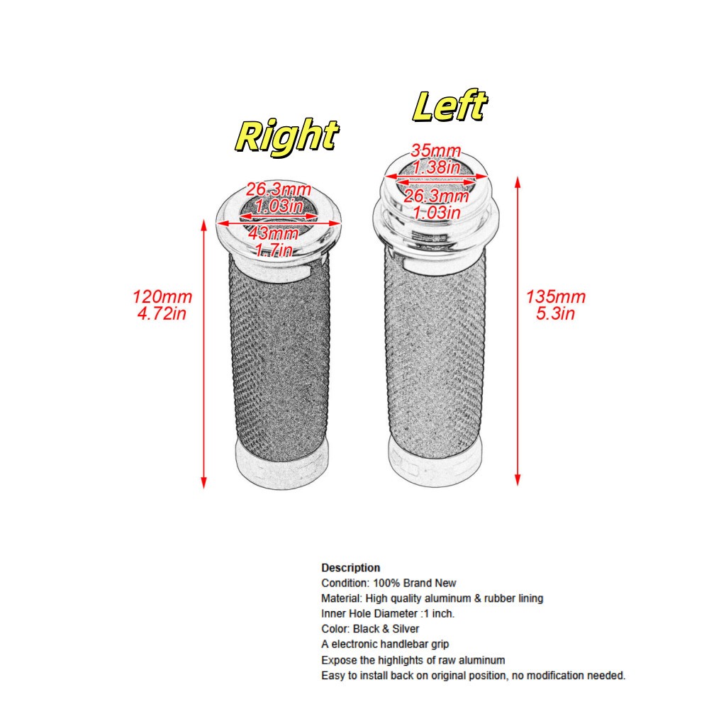 1″ Handlebar Electronic Throttle Hand Grips For Harley Street Glide Dyna softai