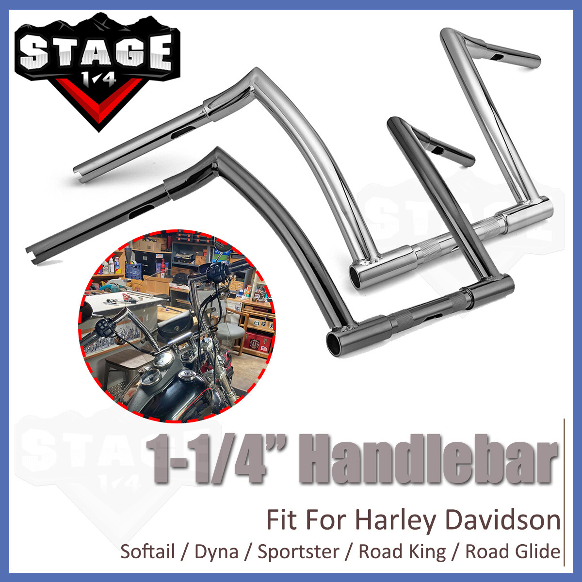 10″ 12″ 14″ 16″ Meathook Ape Hanger 1-1/4″ Handlebar For Harley Road King Glide