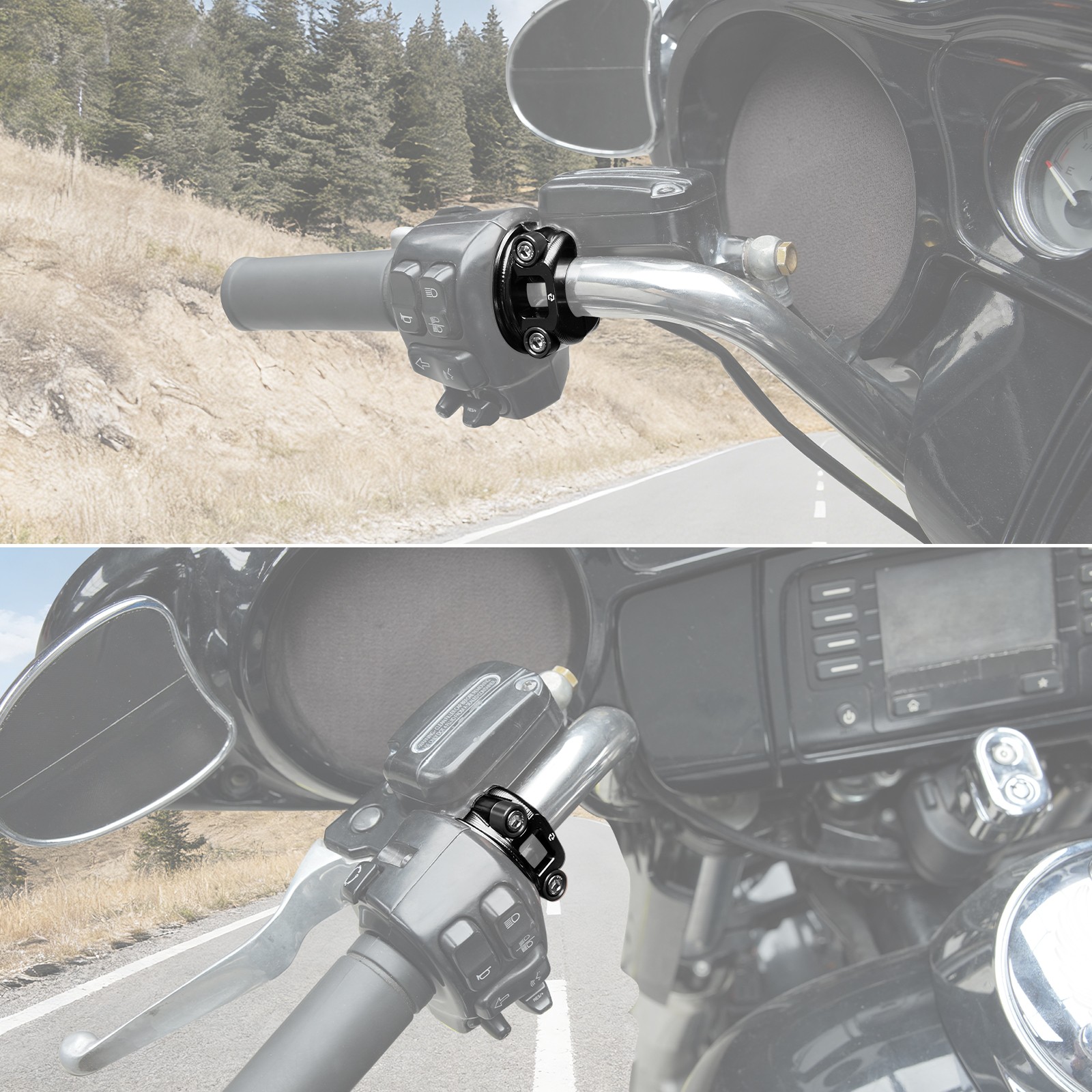 Brake Clutch Perch Half 1″ Handlebar Clamps Pair For Harley Street Glide FLHXS