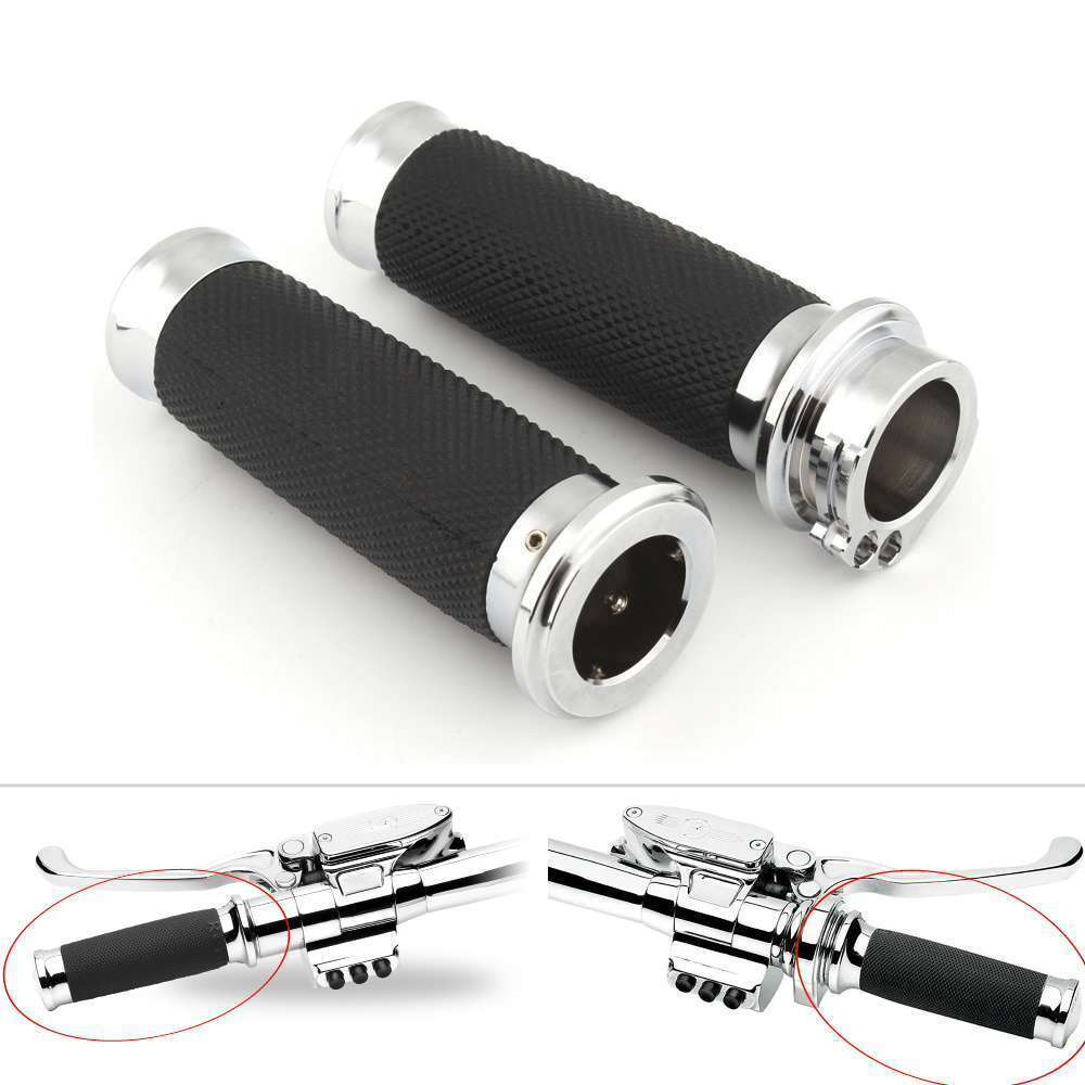 1″ Motorbike Black Handlebar Hand Grips For Harley Road King Softail Touring