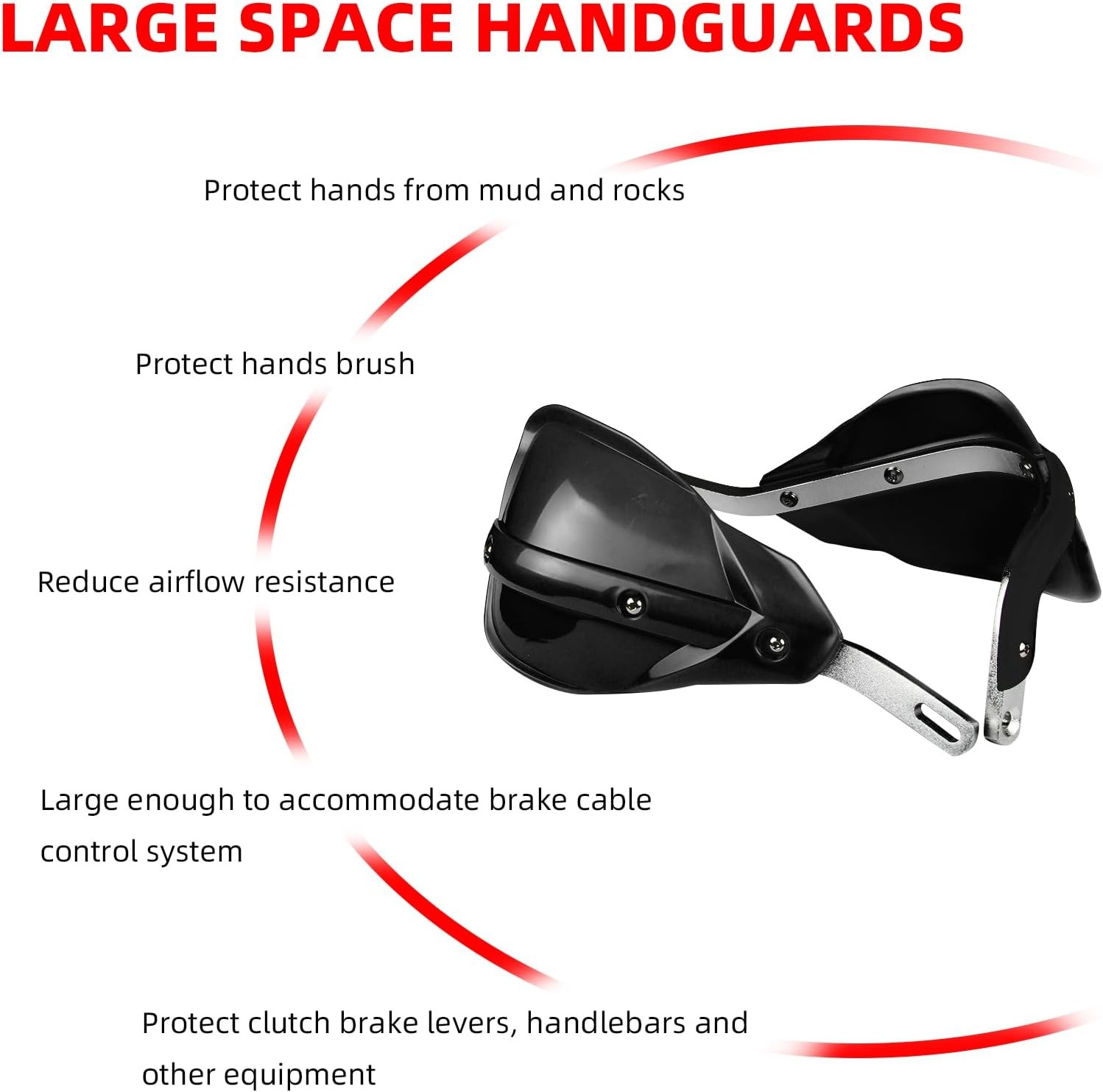 7/8″ 1 1/8″ Pit Dirt Bike Hand Guards Universal For ATV Motocross Off Road Black