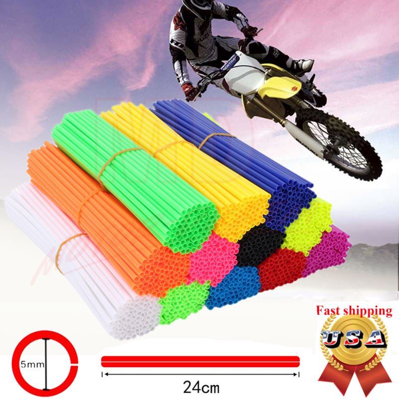 72PCS Motocross Spoke Skins Covers Wraps Wheel Rim Guard Protector for Dirt Bike