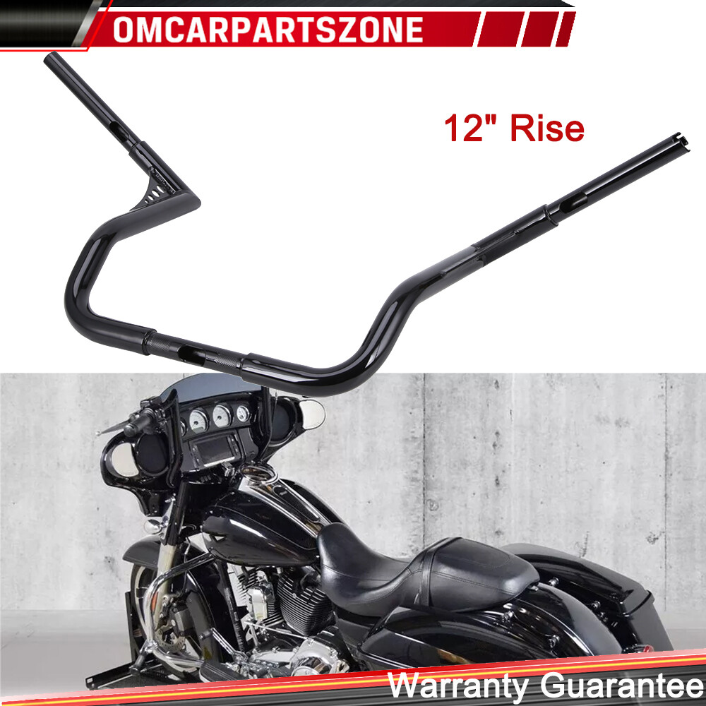 12″ Inch Handlebar Rise Ape Hangers For Harley Touring Electra Street Glide 82+