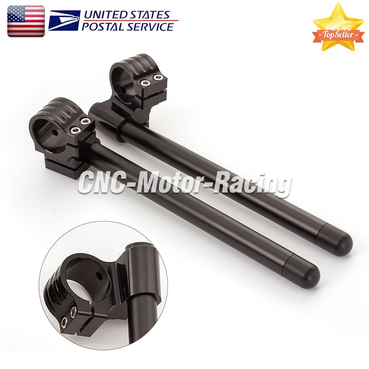 37mm Rised 1inch Fork Tube Clip On CNC 7/8″ 22mm Handlebar For Ninja 300r 13-18