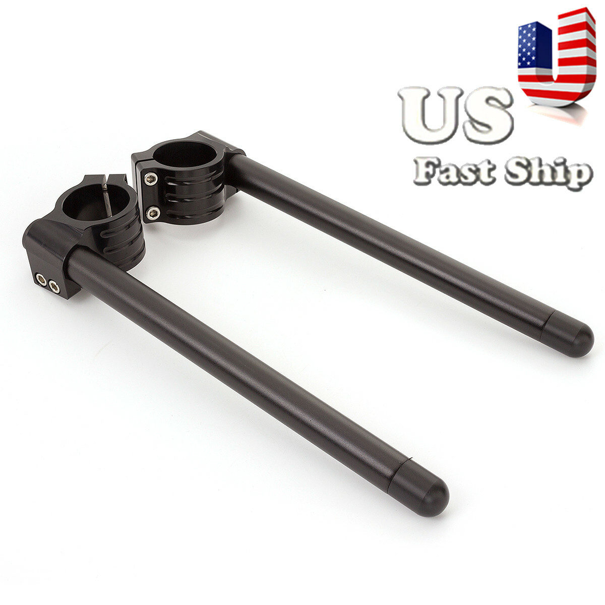 CNC Black 39MM Handlebars Clip Ons Handle Bars Clipons Handlebars Left & Right