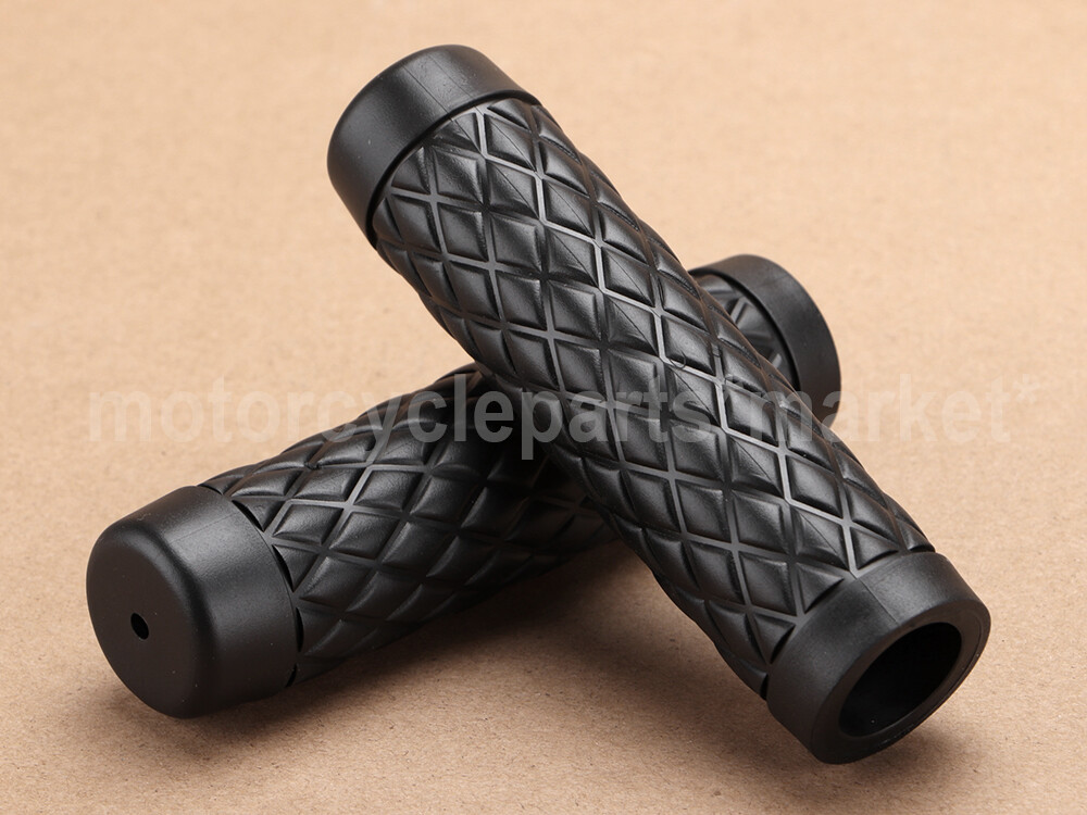 Pair 1″ Black Rubber TPV Torker Grips For Harley Dyna Softail Sportster 883 1200