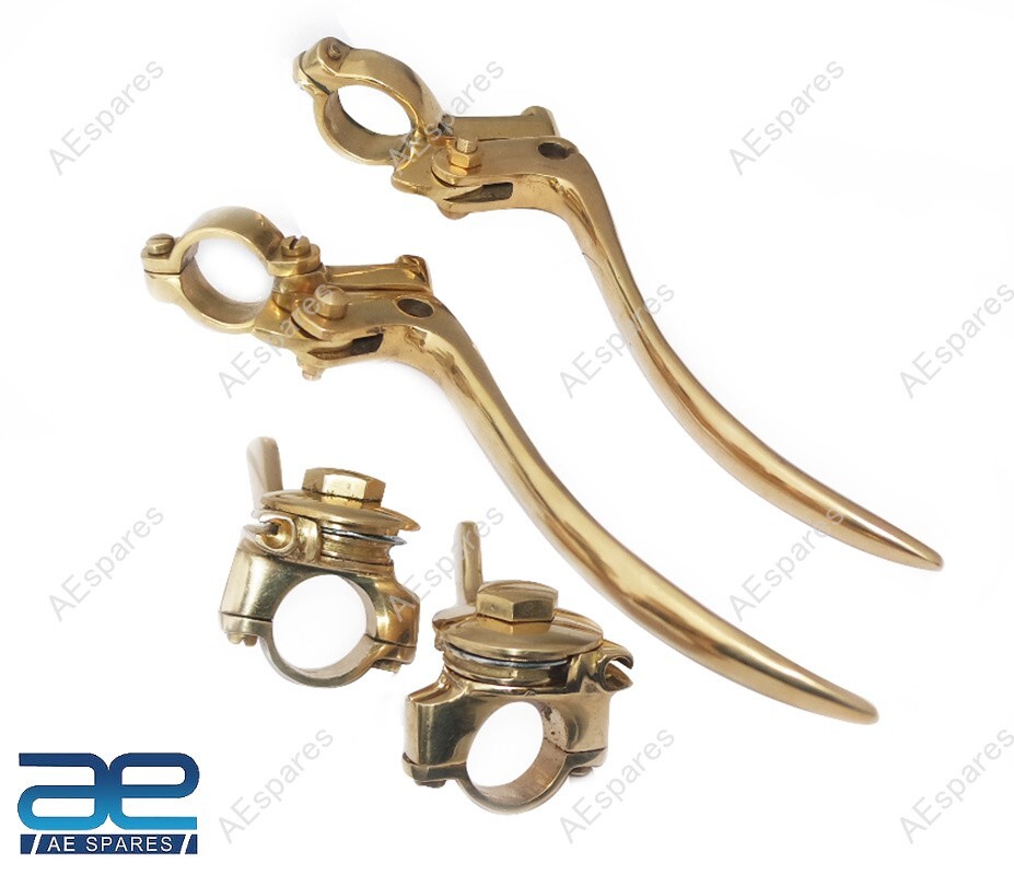 Brass Lever Set + Choke Levers 7/8″ Handle For Vintage / Classic Motorcycle ECs