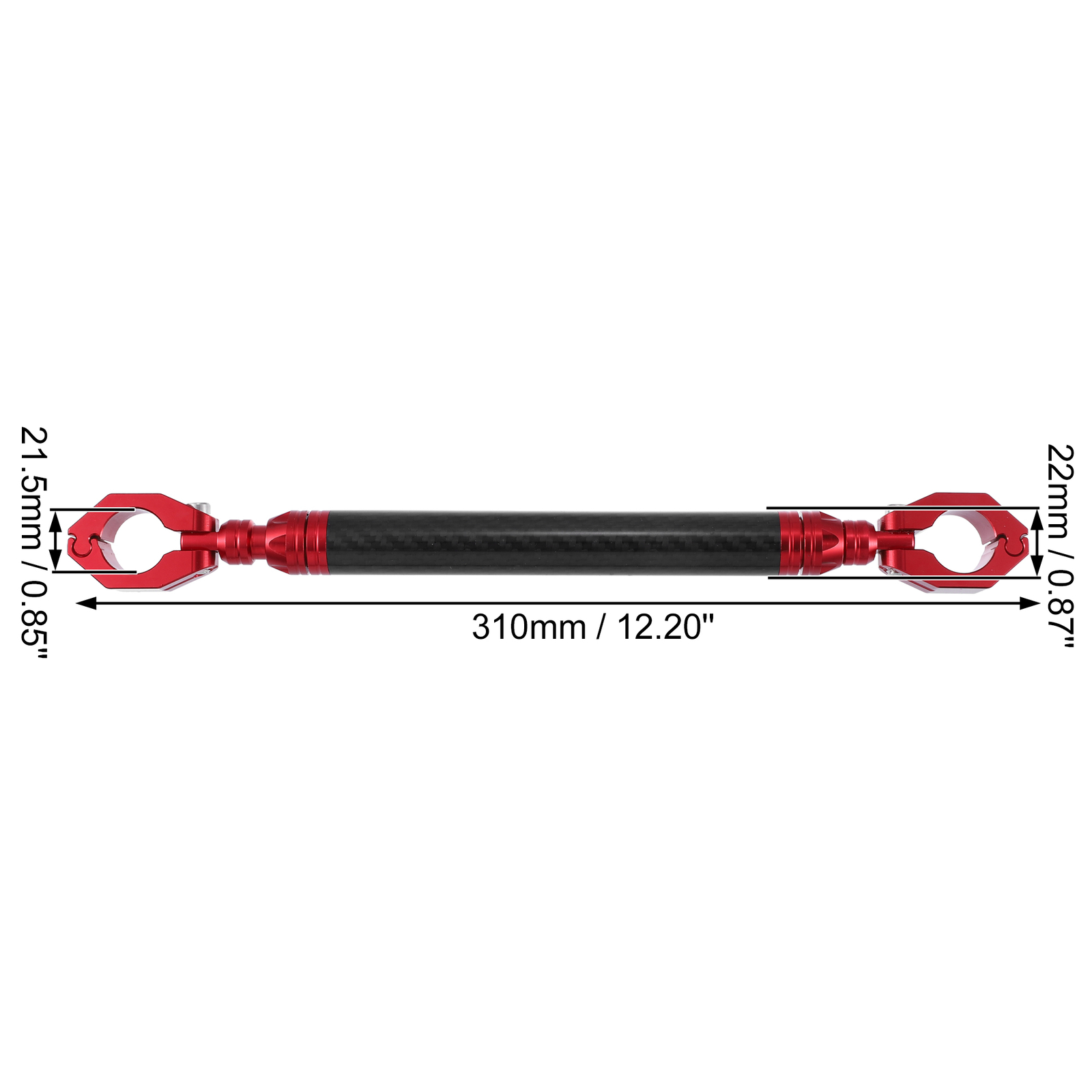 Universal Pack (1) 22mm Motorcycle Balance Bar Crossbar Handlebar Red