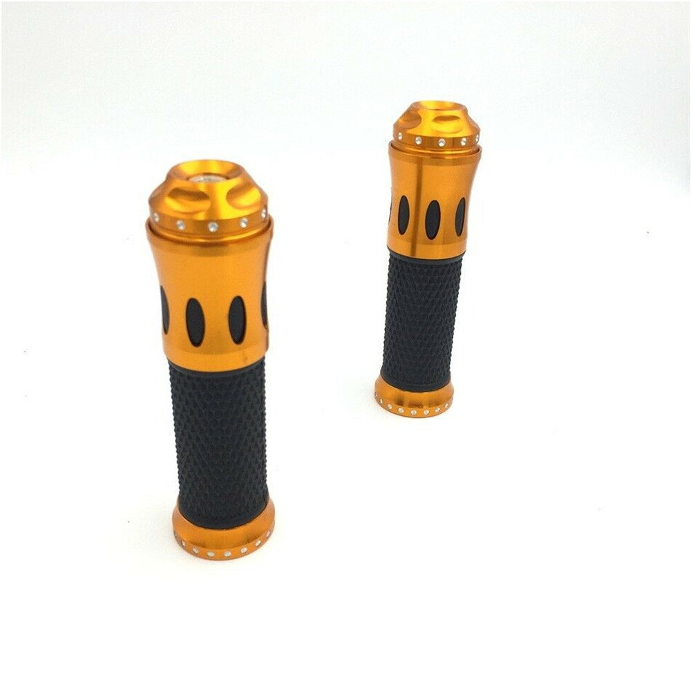 7/8″ Light Orange None-Slip Rubber Handbar Grips For Suzuki V-Strom GSR600 SV650