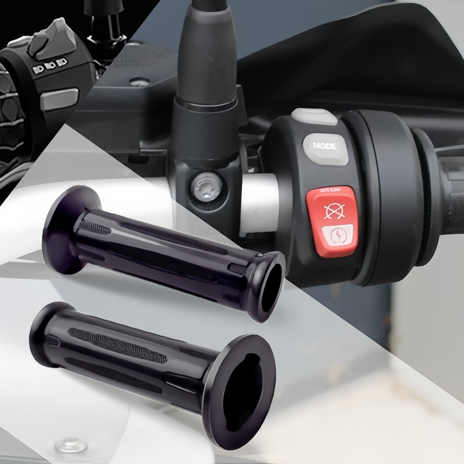 2Pcs Hand Grips Rubbers For BMW F650/700/800 R1100/1150/1200 w/Heated Handlebars