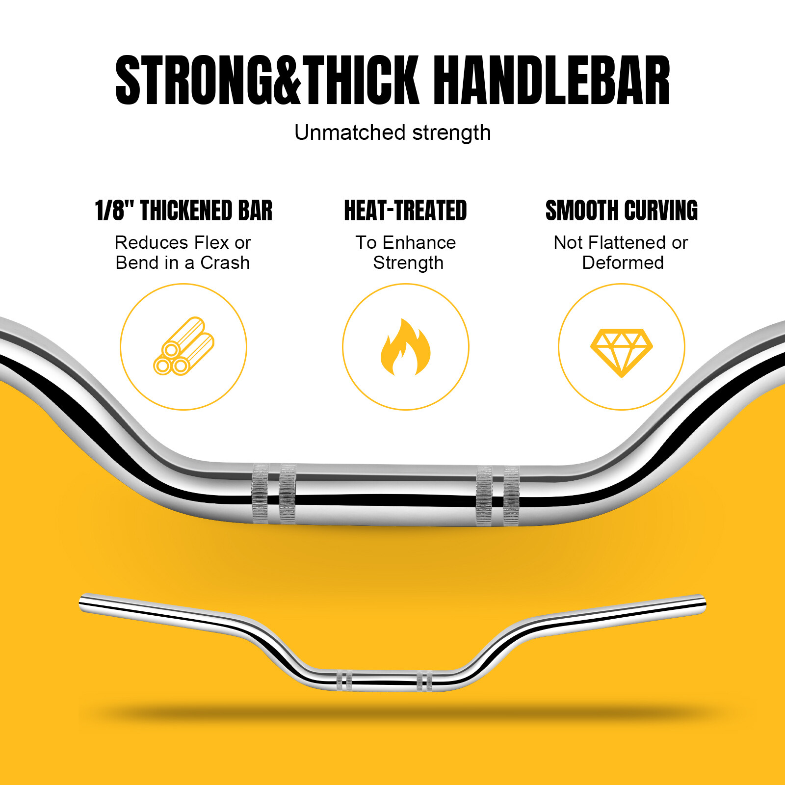 7/8″ 22mm Motorcycle Drag Bar Handlebar For Cruiser Chopper Cafe Racer