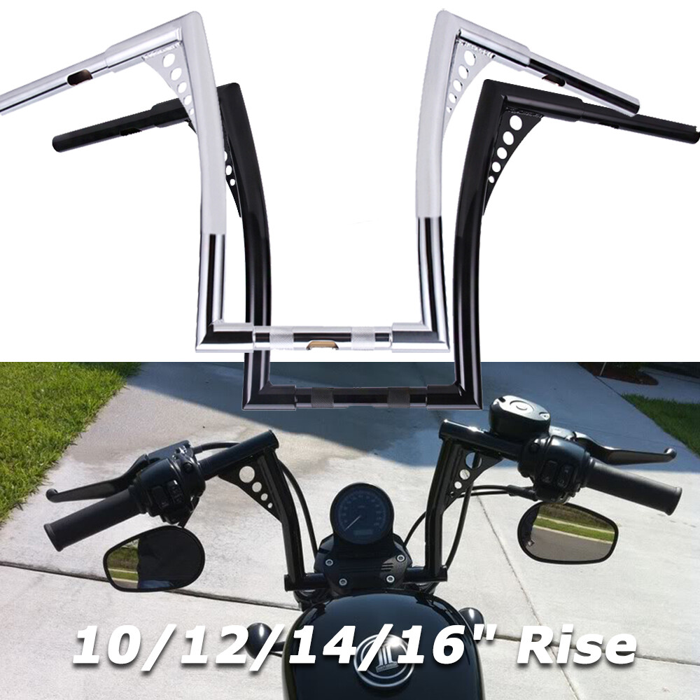 10″ 12″ 14″ 16″ Rise Ape Hangers Handlebar for Harley Sportster Softail Dyna XL