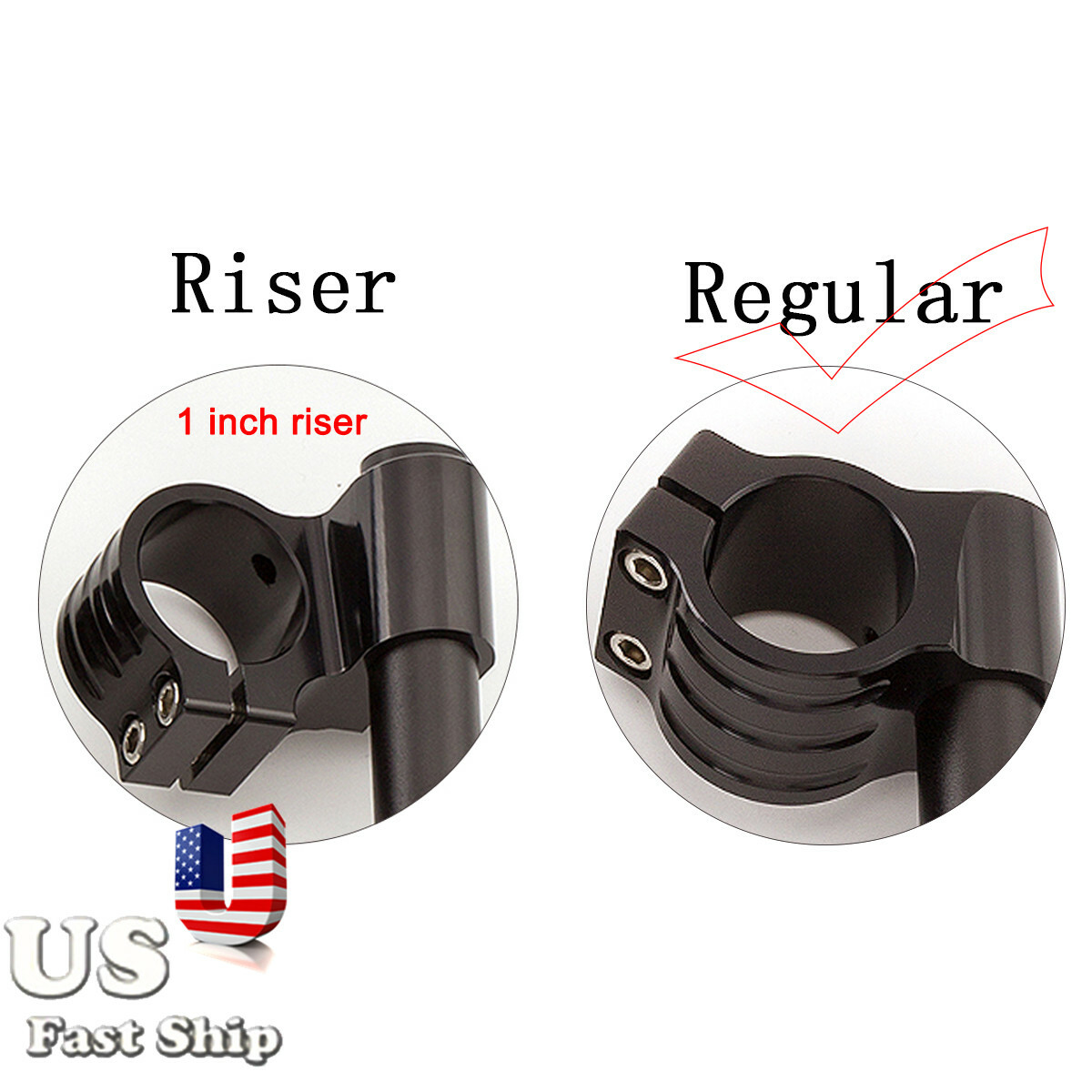 Regular/Riser CNC 31-55mm Fork Clip On Handlebar Tube Head Mount Clamp Kits Type