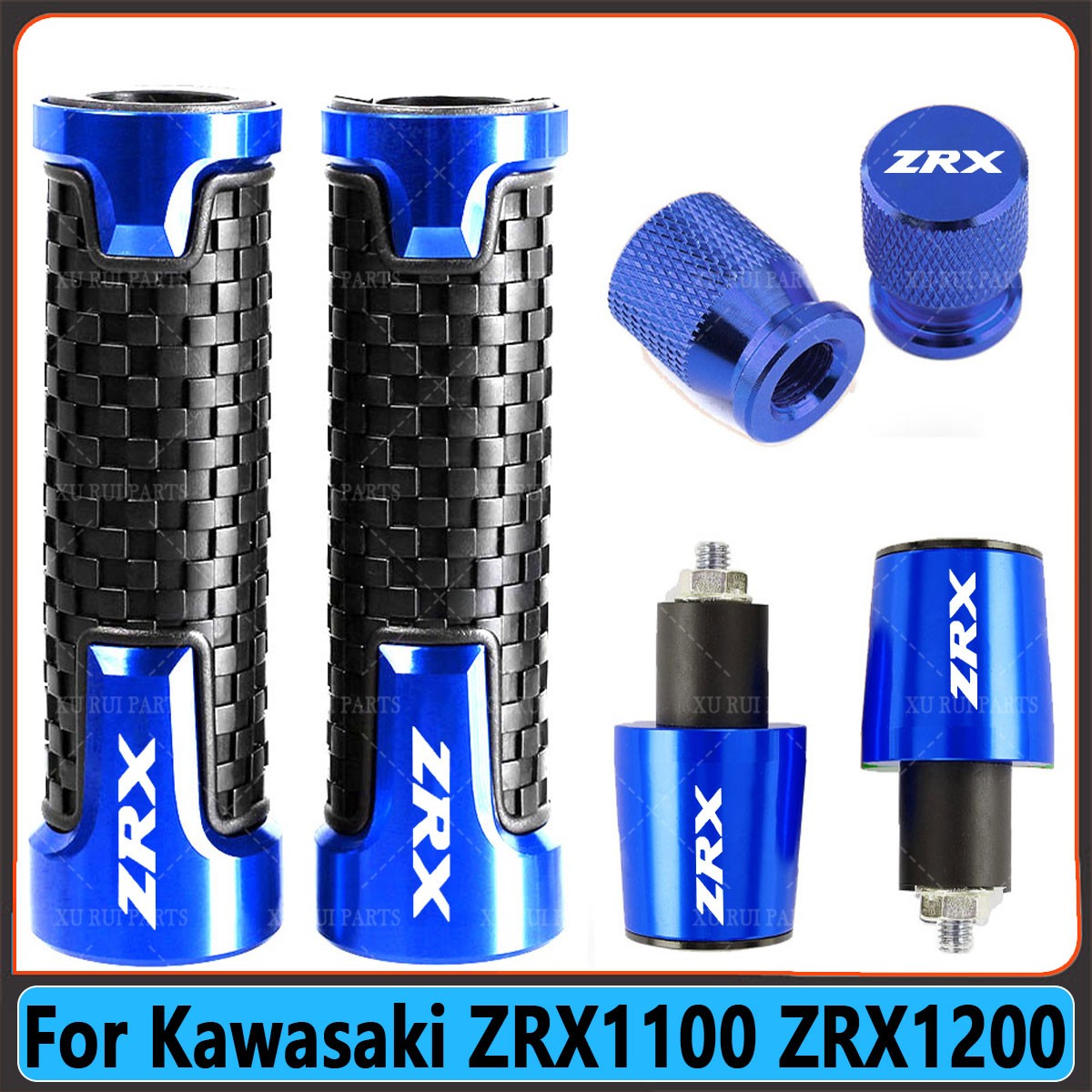 For Kawasaki ZRX1100 ZRX1200 None-Slip Gel Rubber 7/8″ Handlebar Handl Grips