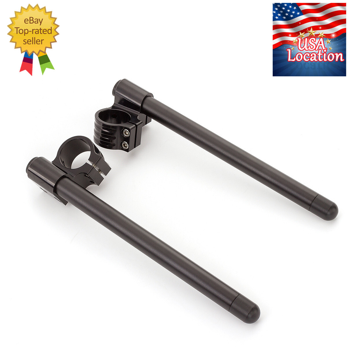 For Kawasaki Ninja 250R 300R 37mm Riser 1″ Clip Ons Fork Handlebar CNC Tube Ends