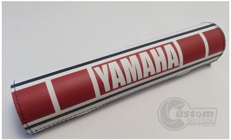 Yamaha Red Racing Stripe Vintage Design Motorcycle Bar Pad 10″ Matte Finish