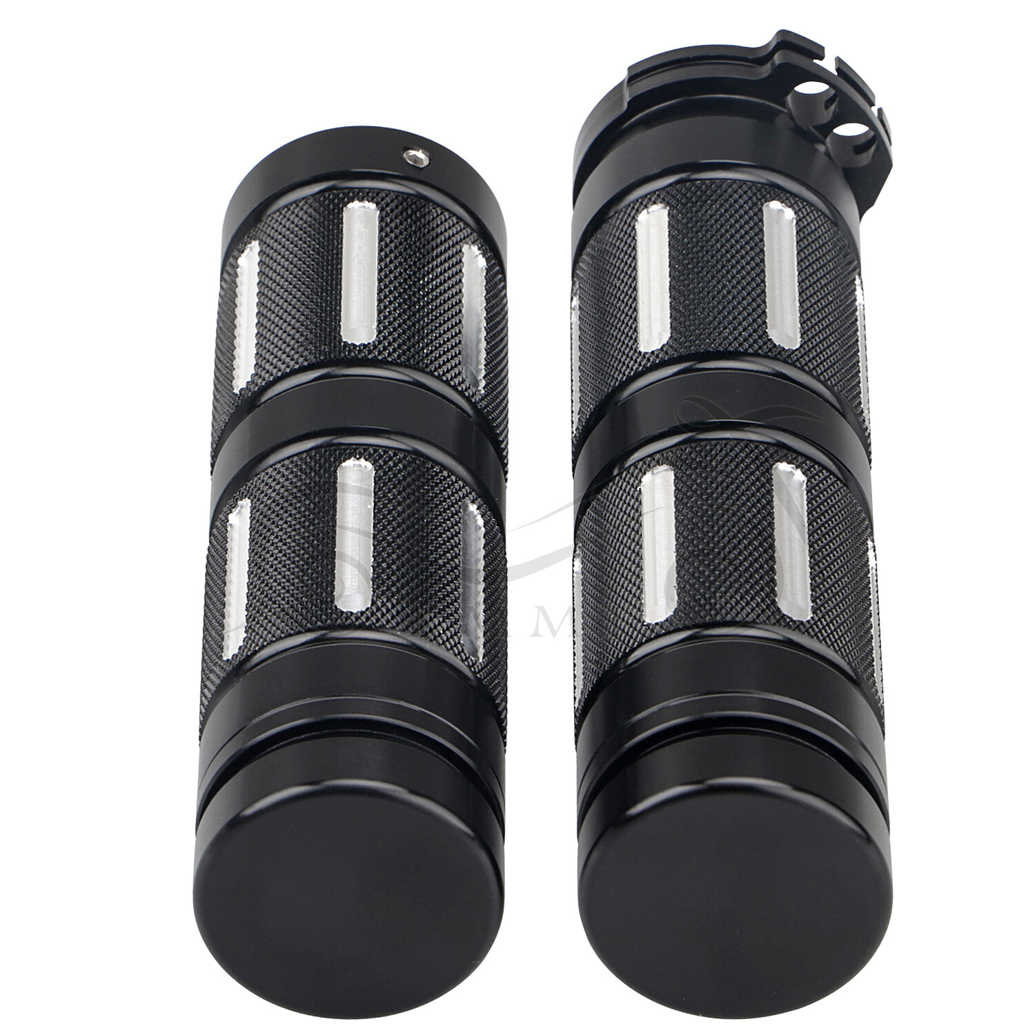 Black CNC Billet Aluminum 1″ Handlebar Hand Grips For Harley Touring Sportster