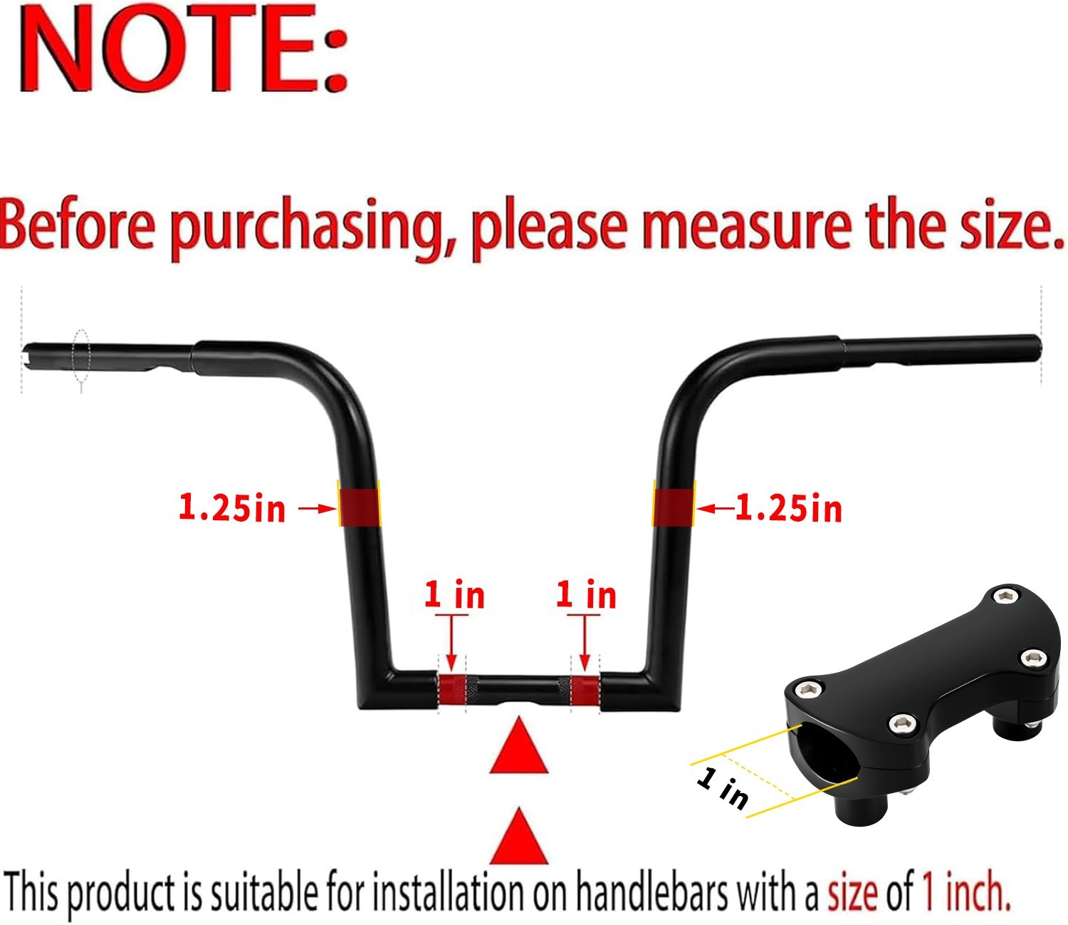 1.25″&1″ Handlebar Riser Top Clamp Kit For Harley Dyna Softail Sportster Touring