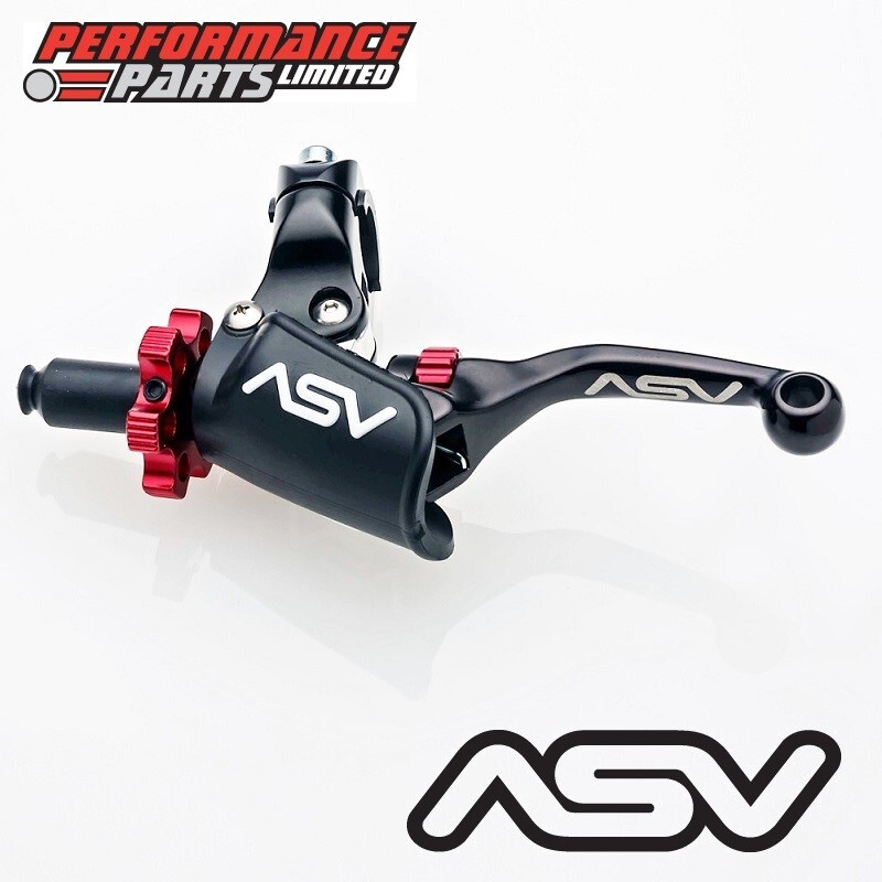 ASV Black F4 Short Brake + Clutch Lever with Pro Perch for Suzuki RM85 2019