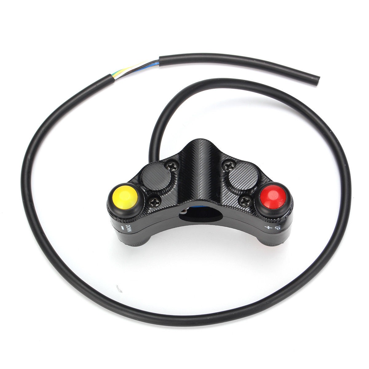Black Universal Motorcycle Race Bike Handlebar Switches Assembly 7 Button Array