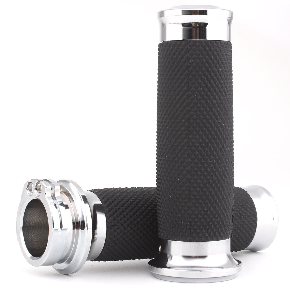 Motorcycle 1″ Hand Grips 26mm Handlebar Grips For Harley Honda Suzuki Kawasaki