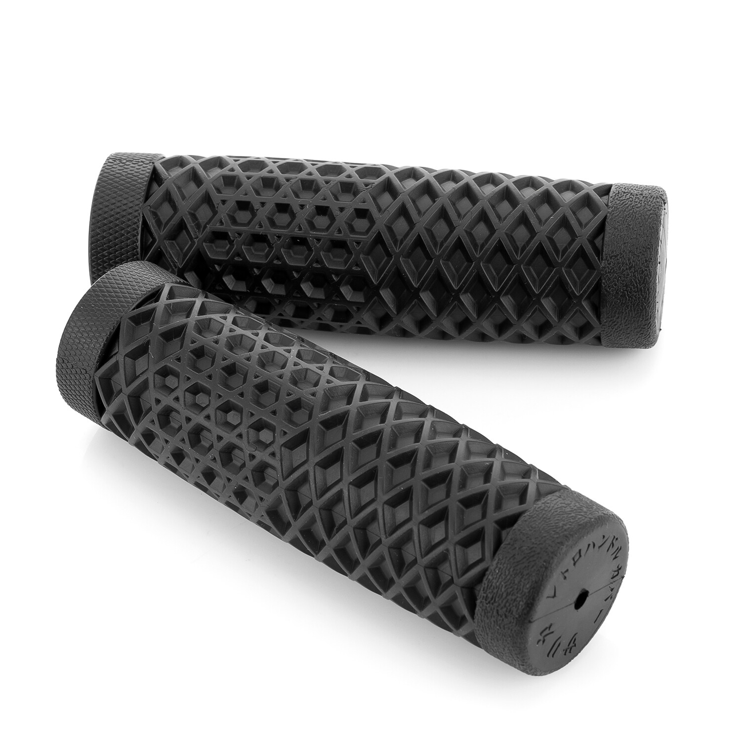 1″ 25mm Motorcycle Handlebar Rubber Hand Grips Black For Harley Bobber Chopper