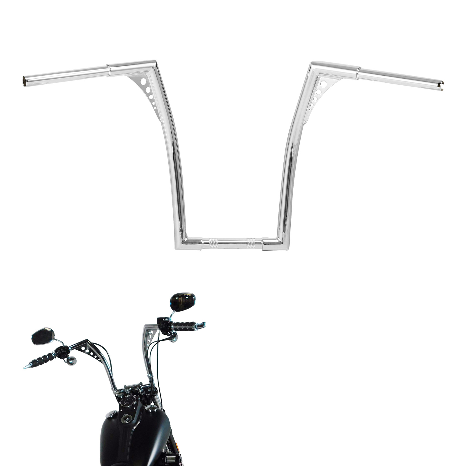 10/12/14/16/18/20″ Rise Ape Hanger Handlebar Fit For Harley Sportster FLST FXST