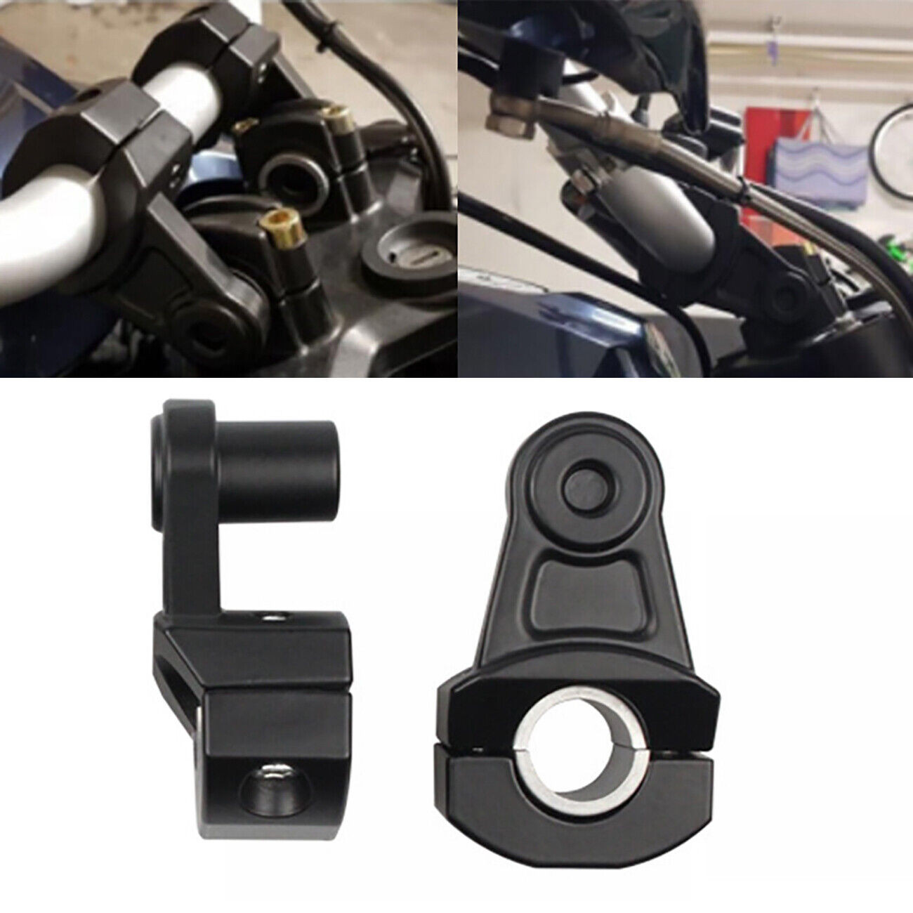 2pcs Motorcycle Handlebar Risers 7/8″ to 1 1/8″ 22mm 28mm Bar Risers Mount Clamp