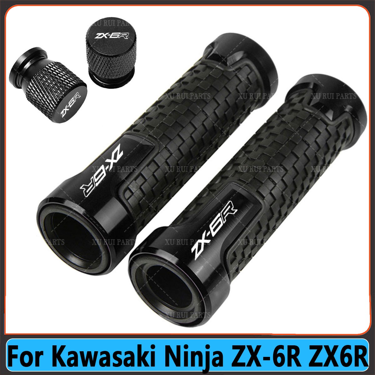 None-Slip Gel Rubber 7/8″ Handlebar Handl Grips For Kawasaki Ninja ZX-6R ZX6R