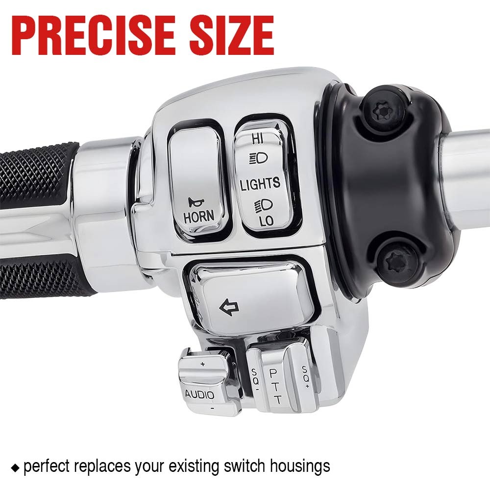 Handlebar Hand Control Switch Housing Cover kit For Harley Touring 96–13 Chrome