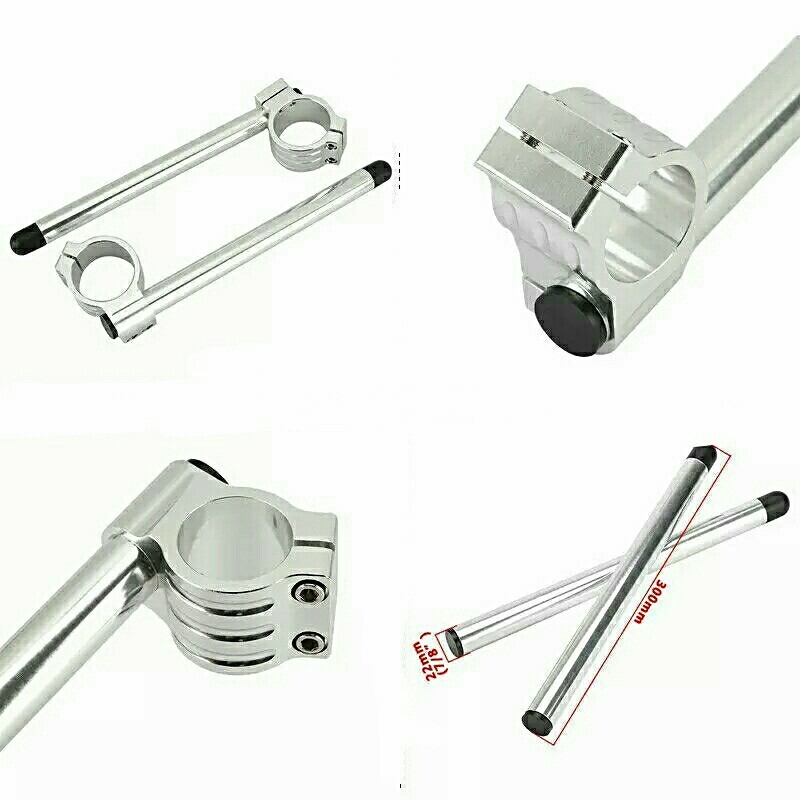 36mm Clip Ons Handlebars Fork Tube Motorcycle SILVER/(ALLOY) – UK SELLER