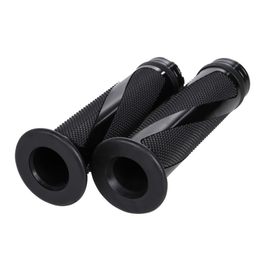 Black Motorcycle 7/8″ 1″ Hand Grips Handle Bar For Suzuki GSXR600 Honda CBR600RR