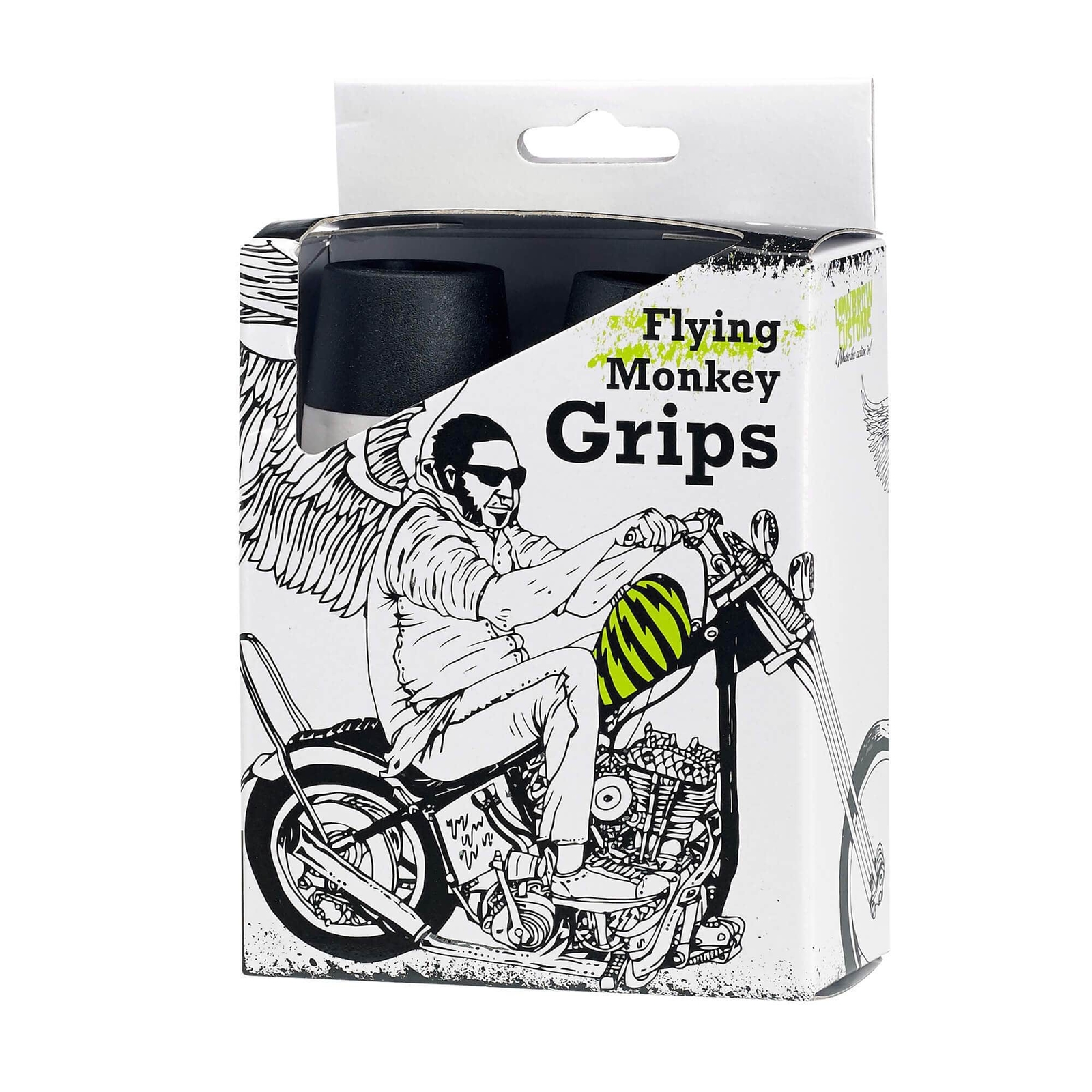 Lowbrow Customs Flying Monkey Grips – Black and White Stripes – 7/8
