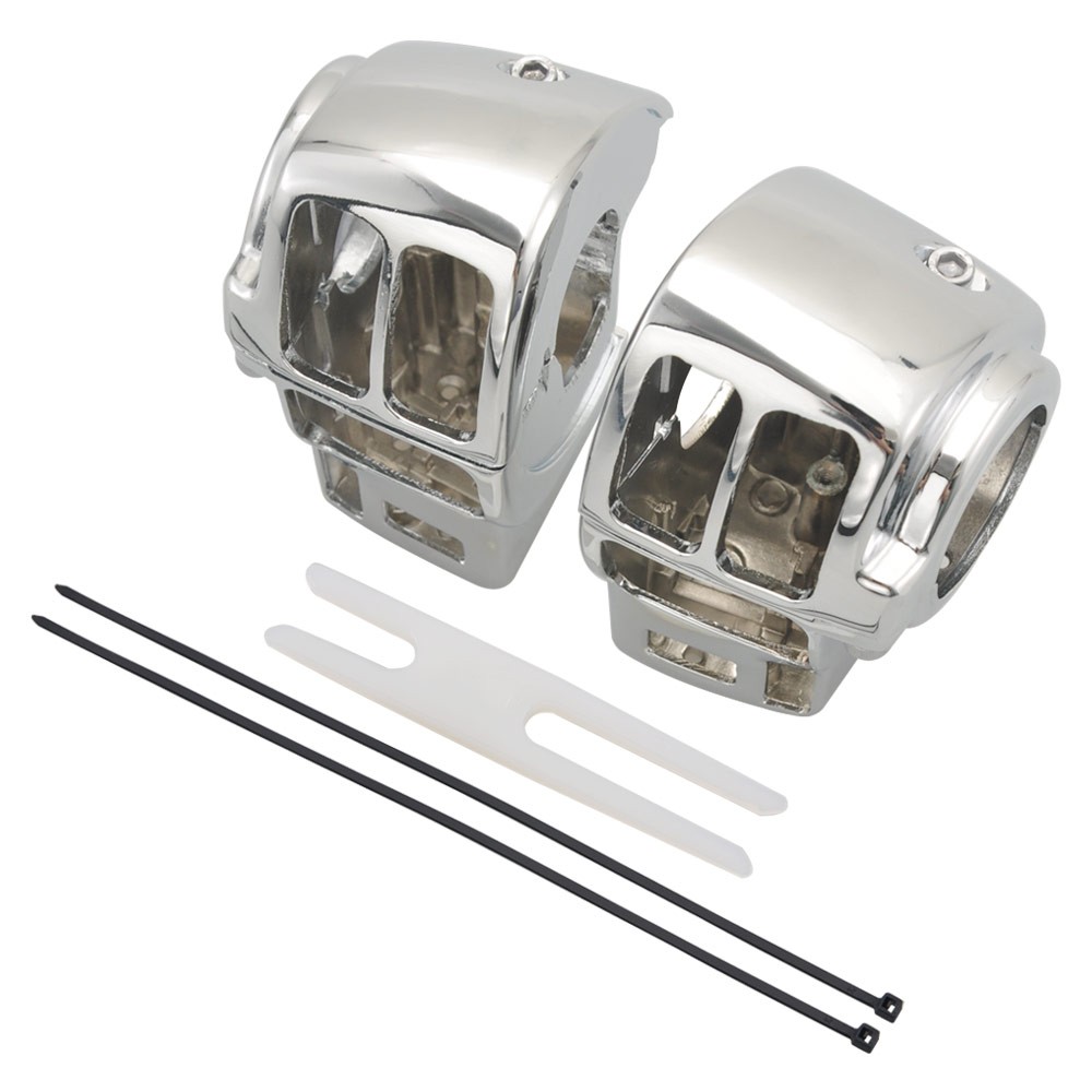 Handlebar Hand Control Switch Housing Cover kit For Harley Touring 96–13 Chrome