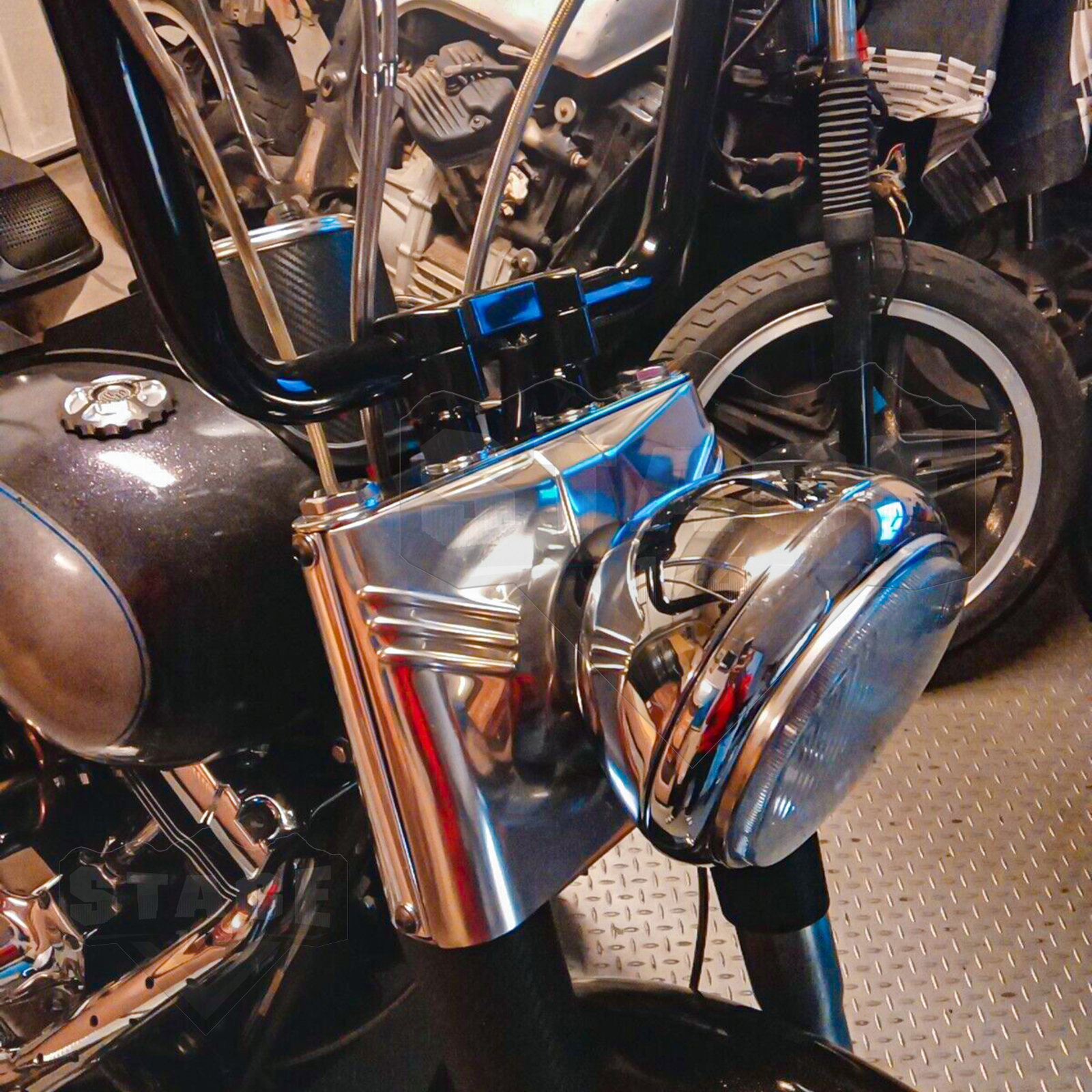 MOFUN 2″ Riser 1.25″ Handlebar Clamp For 18-UP Harley Softail Fat Bob, Fat Boy