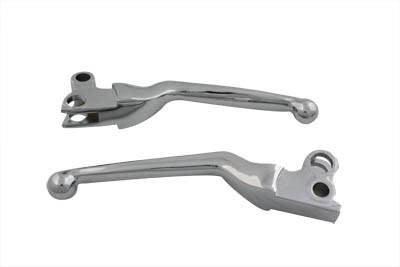 V-Twin 26-1973 Chrome Wide Lever Set for Big Twin & Sportster 82-95