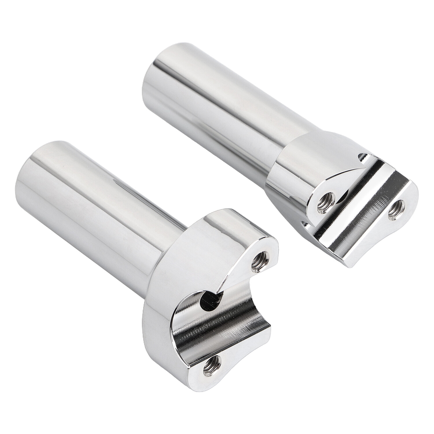 Chrome 4″ Tall Straight Handlebar Risers For Harley Low Rider Road King Softail