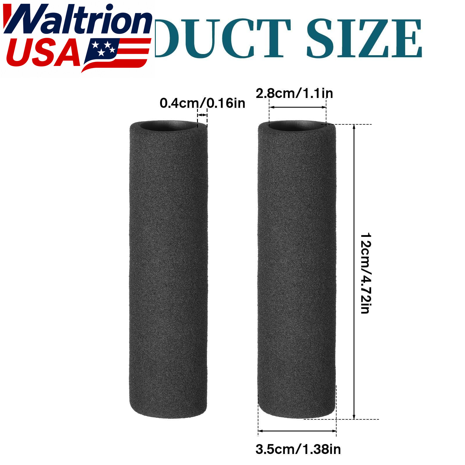 2Pcs Motorcycle Foam Handlebar Hand Grips Sponge Covers Anti Slip 1 To 1 2 In