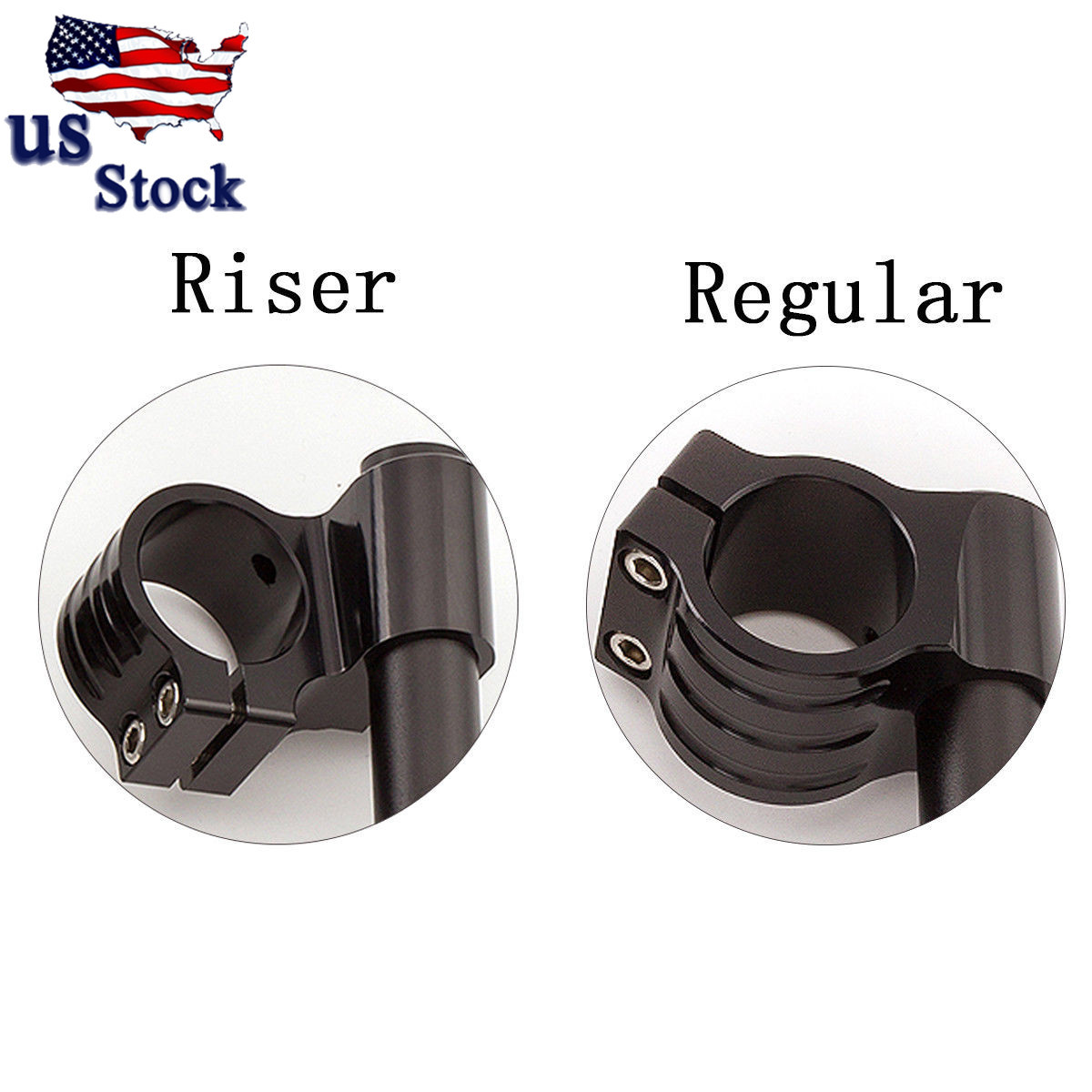 CNC Raised/Regular Clip Ons Fork Handle Bar For Kawasaki Honda 31-54MM USA Black