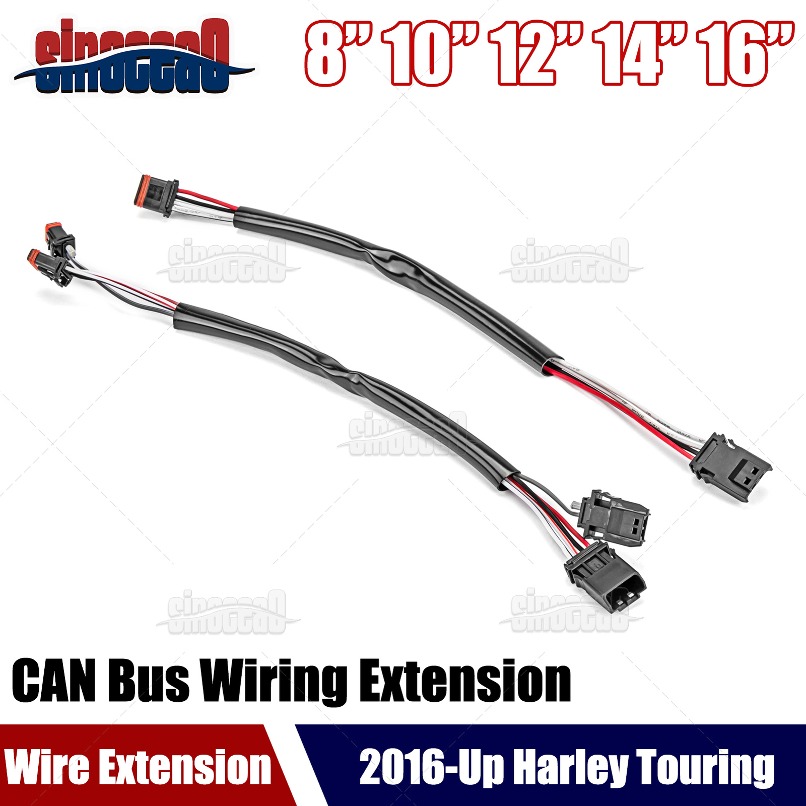 8/10/12/14/16″ Can-Bus Handlebar Plug & Play Wiring Extension For Harley Touring