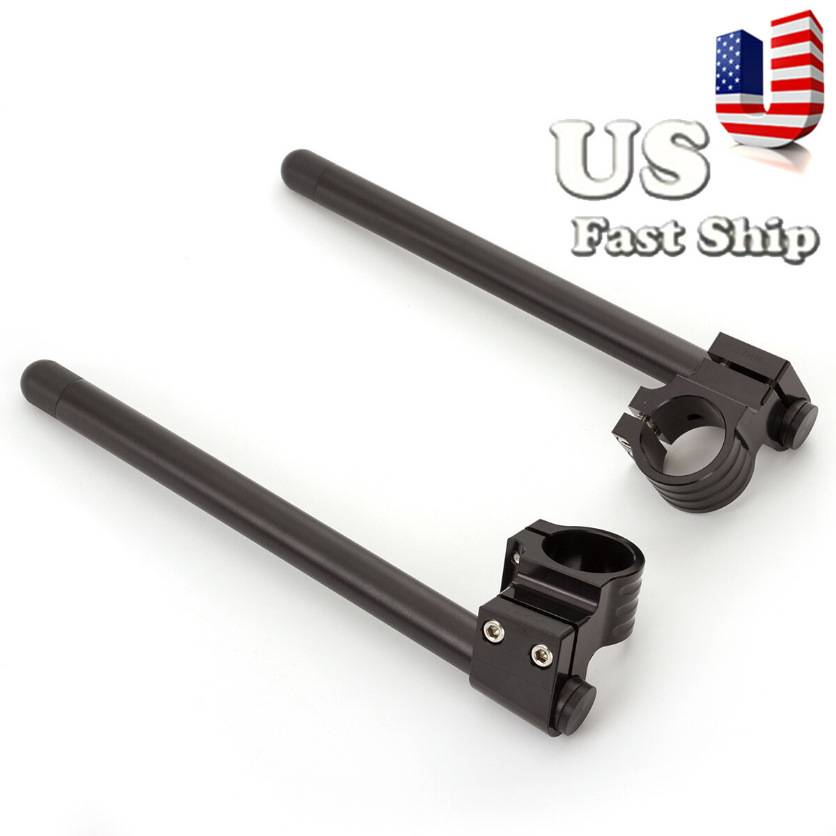 CNC Black Clip-Ons Handlebar Clipons Handle Bar Fitk Hnadle Bars Riser 1in 54mm