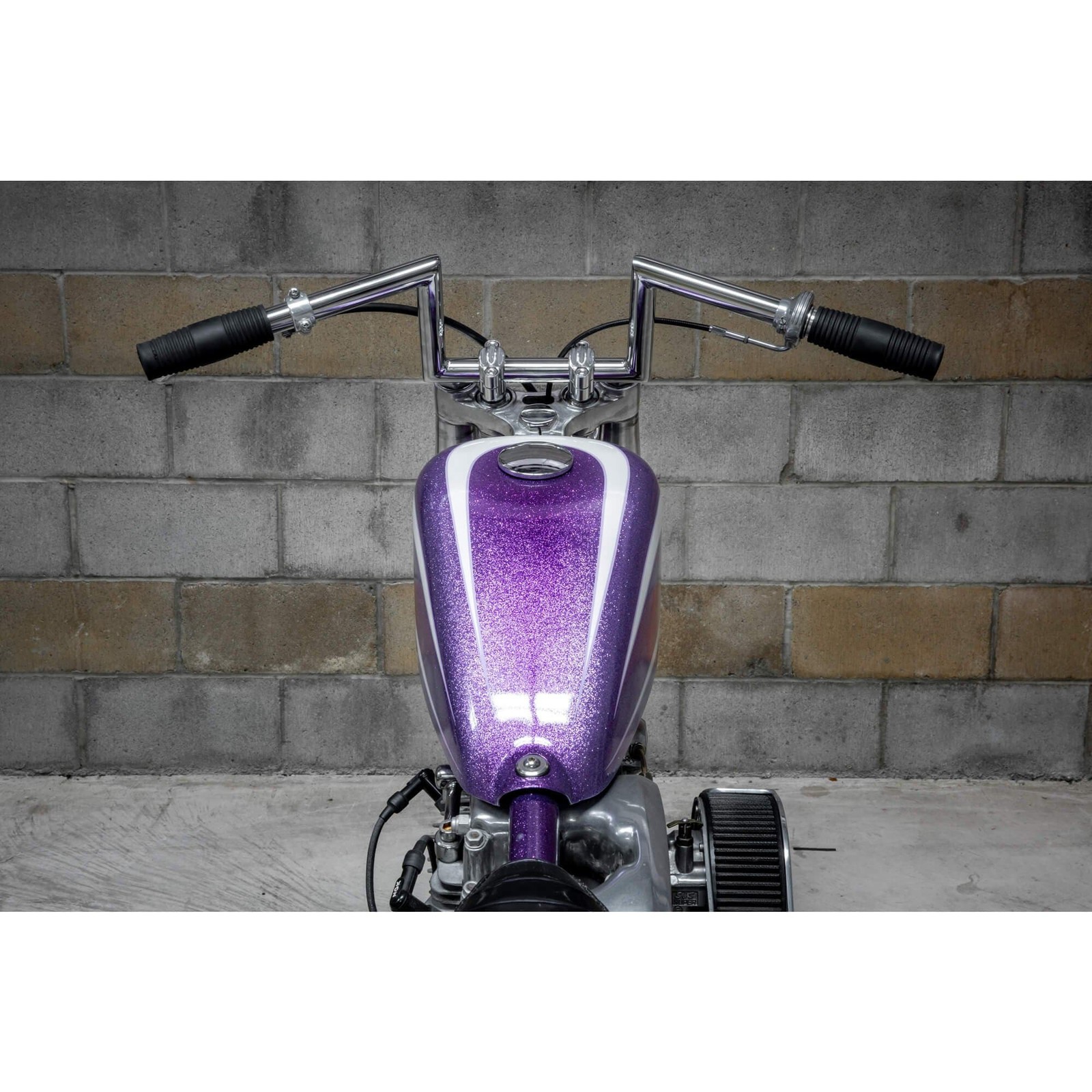 Chrome 1″ Z Bar Handlebars 6″ Rise chopper harley sportster shovelhead ironhead