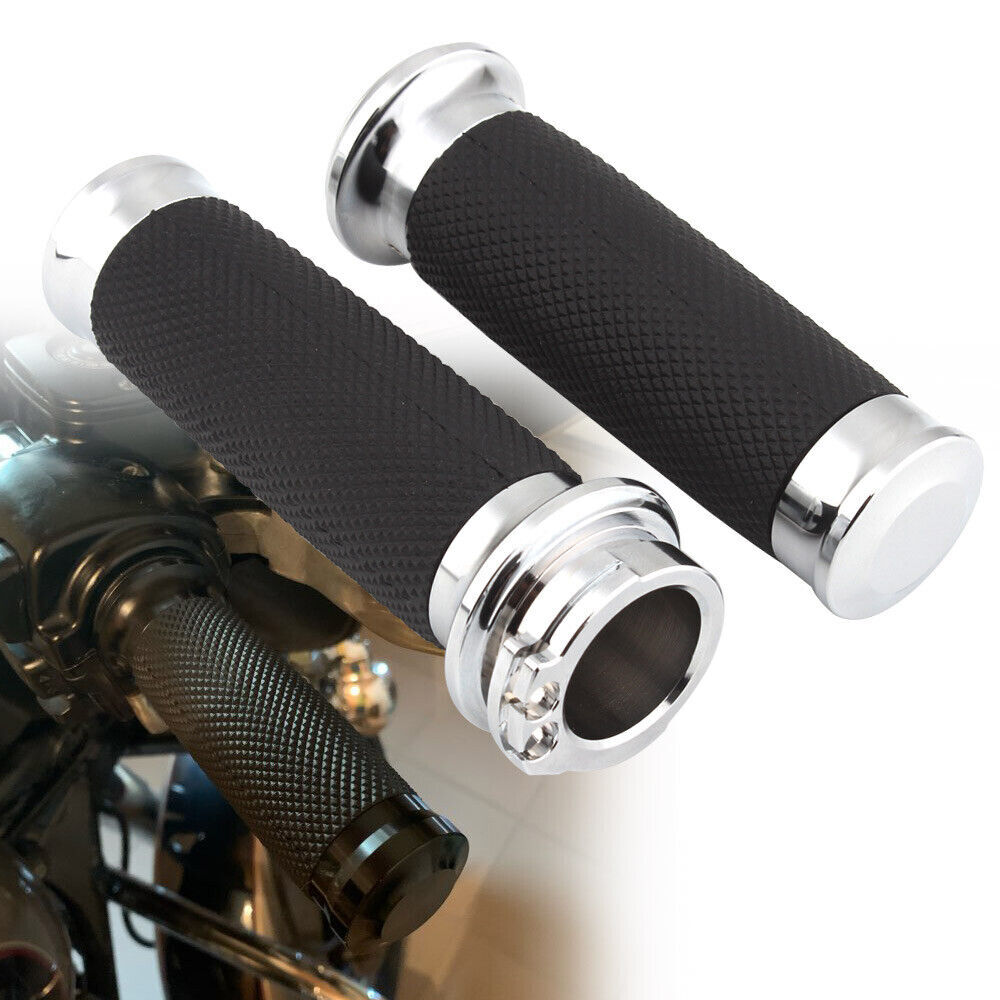 1″ Motorbike Black Handlebar Hand Grips For Harley Road King Softail Touring